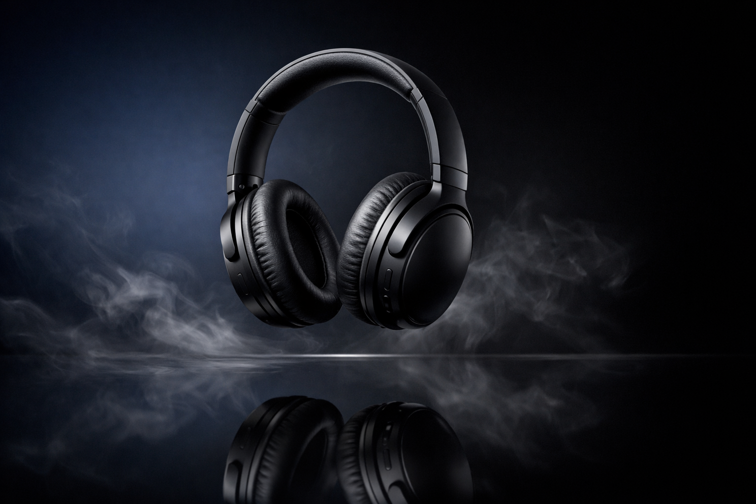 Product commercial AI video generated with Seedance prompt showing premium headphones floating with studio lighting and smoke effects